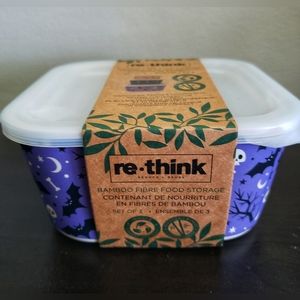 Rethink Halloween Food Containers/ Storage containers. Purple bats